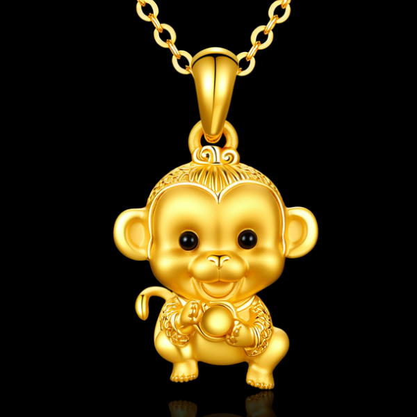黄金猴吊坠图片