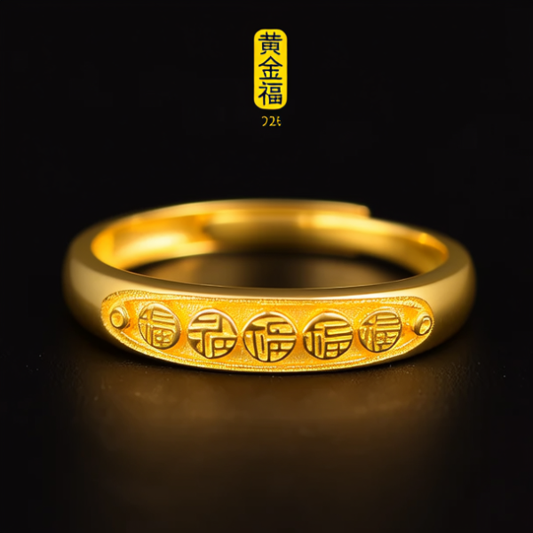 黄金福戒指图片 黄金福戒指图片