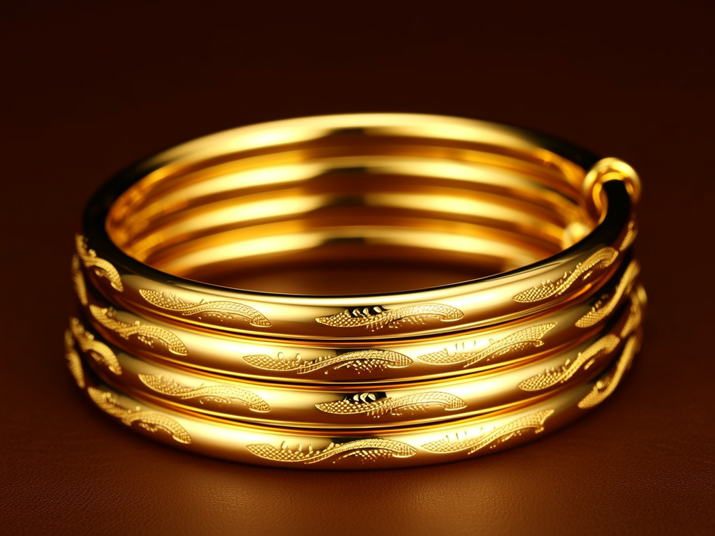 金手镯叠带图片