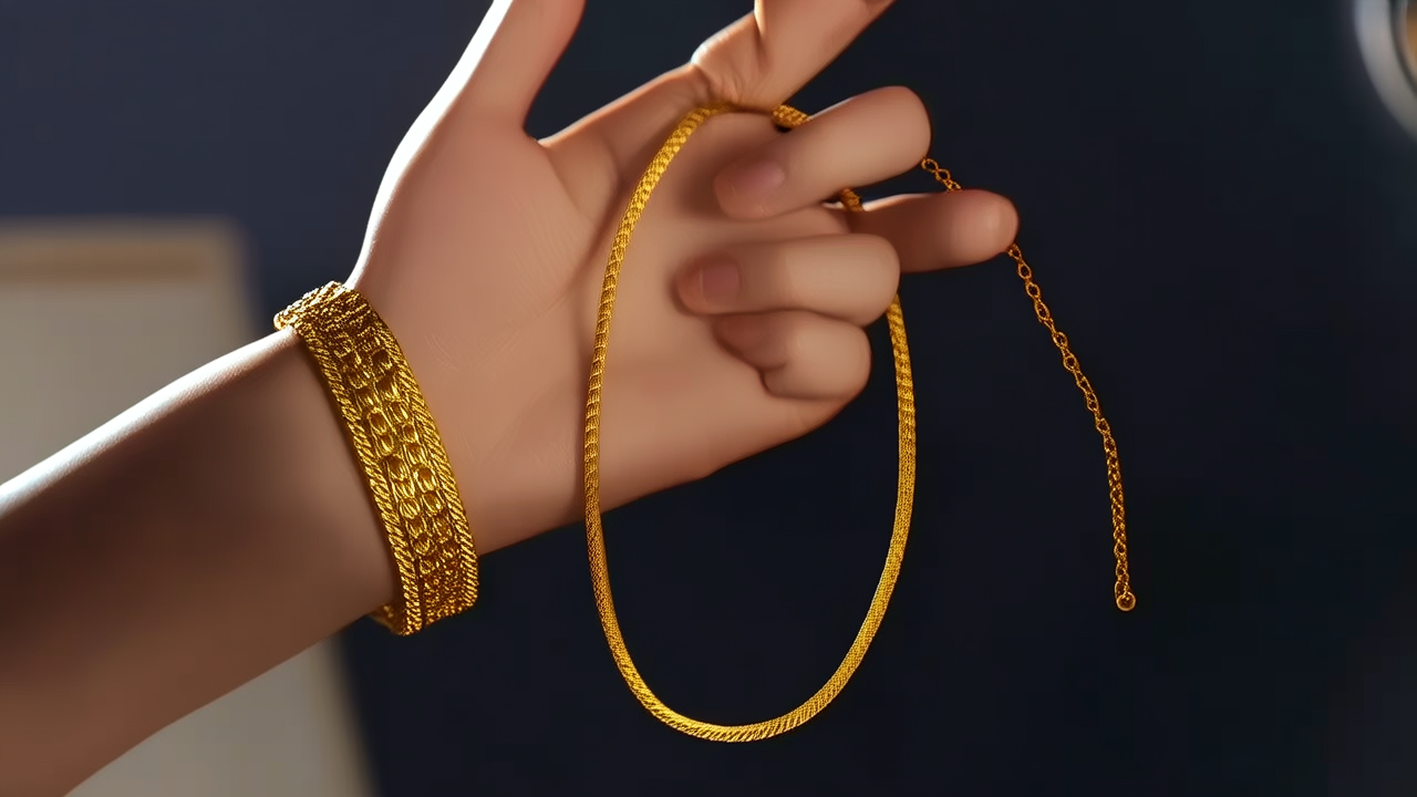 好看黄金手链图片