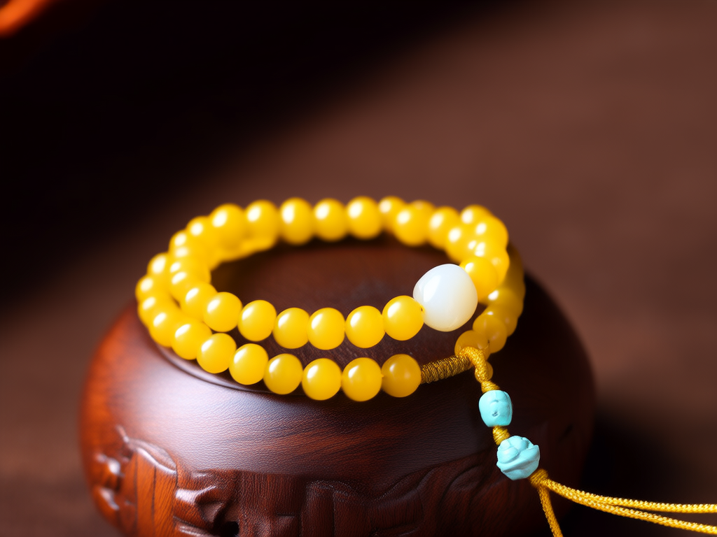 黄金串珠手链图片