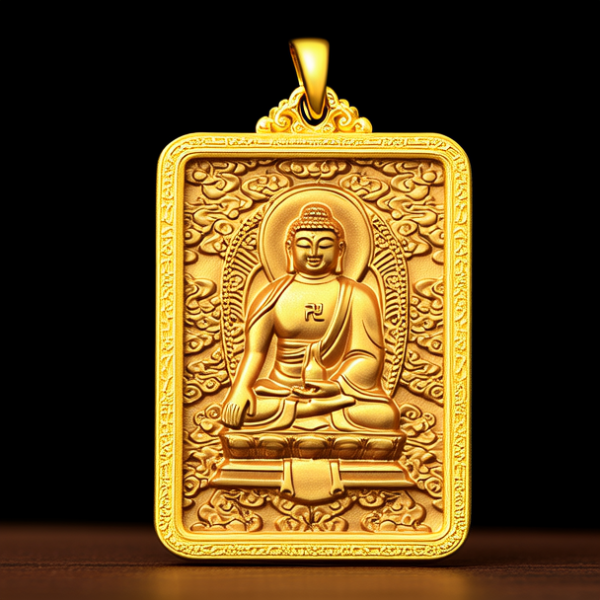 弥勒佛黄金吊坠图片