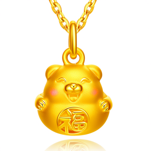 黄金小胖福吊坠图片