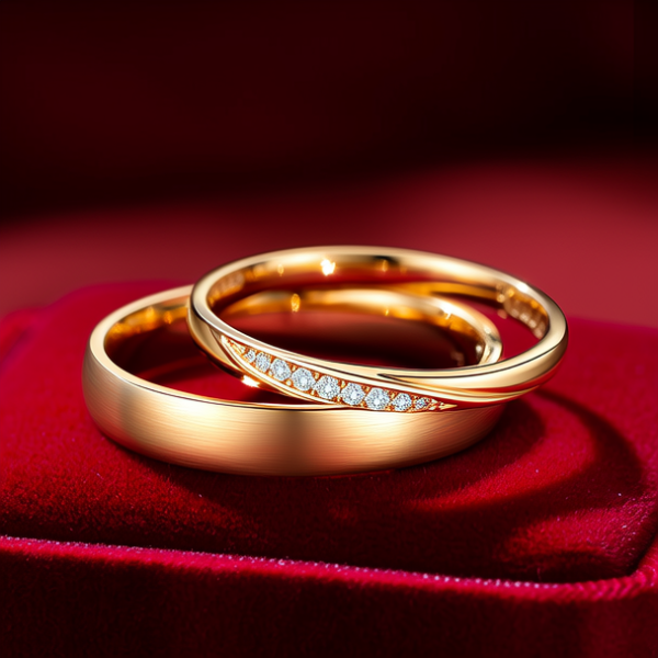 黄金戒指情侣款图片 黄金戒指情侣款图片