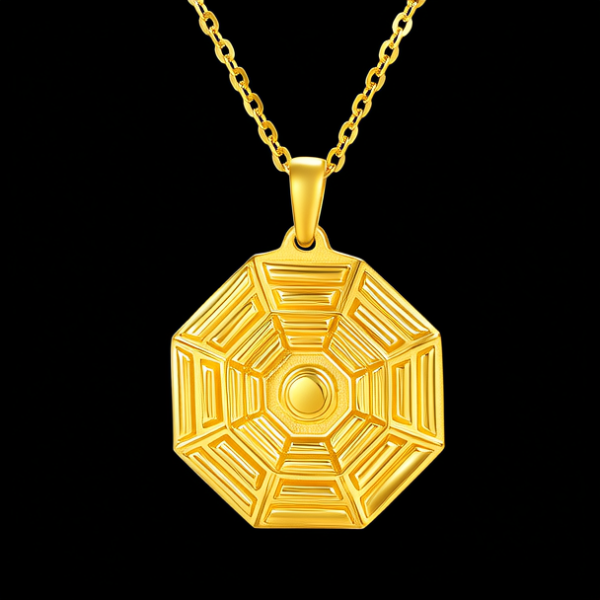 黄金八宝罗盘吊坠图片