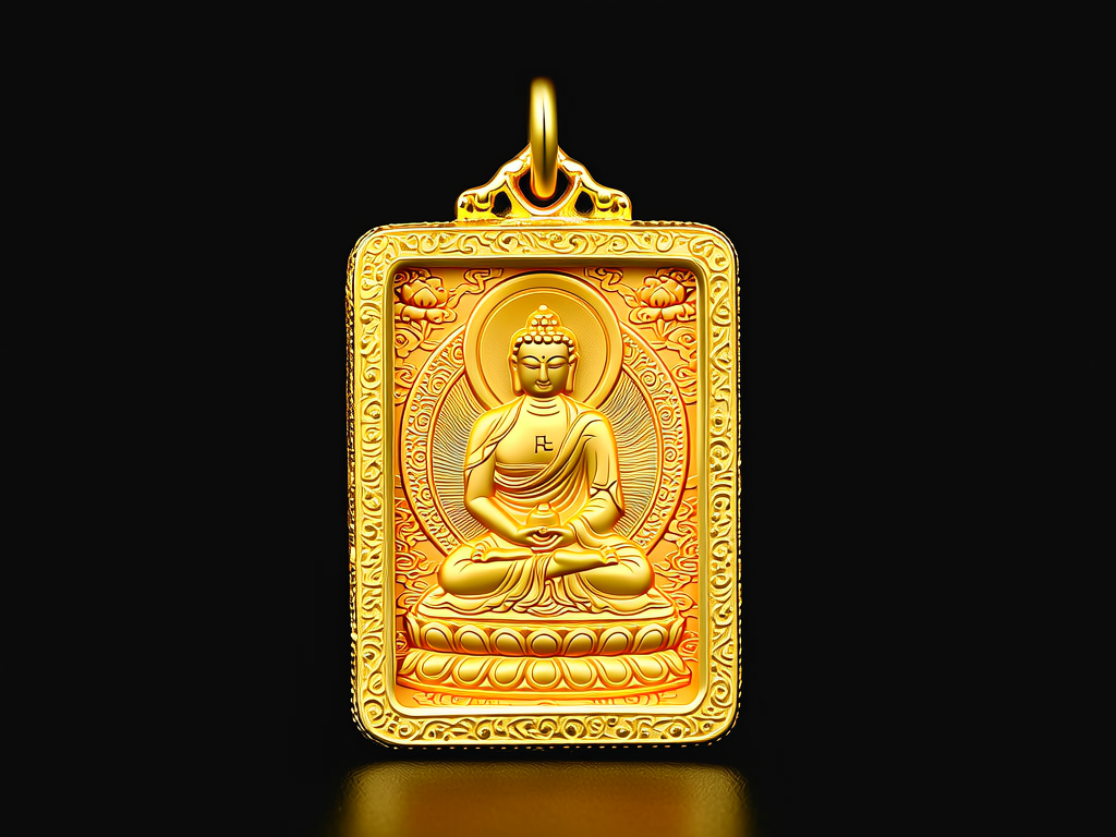 黄金阿弥陀佛吊坠图片