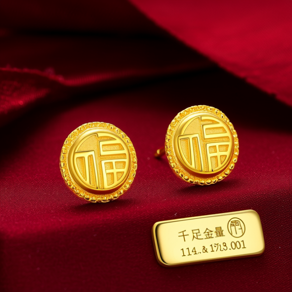 千足金耳环图片及价格