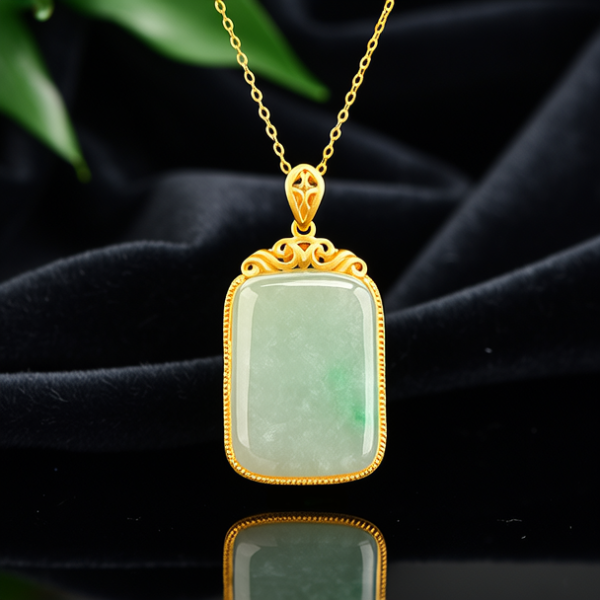 18k金翡翠吊坠图片